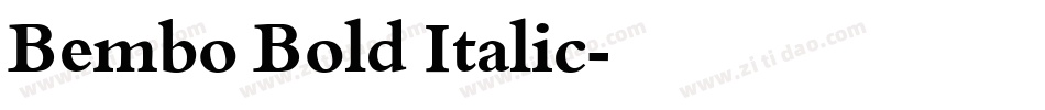 Bembo Bold Italic字体转换